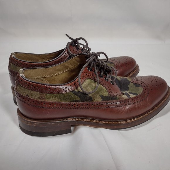 Aldo camo and brown oxford shoes men\'s size 8 leather dressy career main image 10